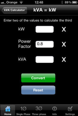 kva to watts calculator